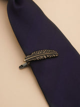 Bronze & Black Feather Tie bar - TOSSIDO