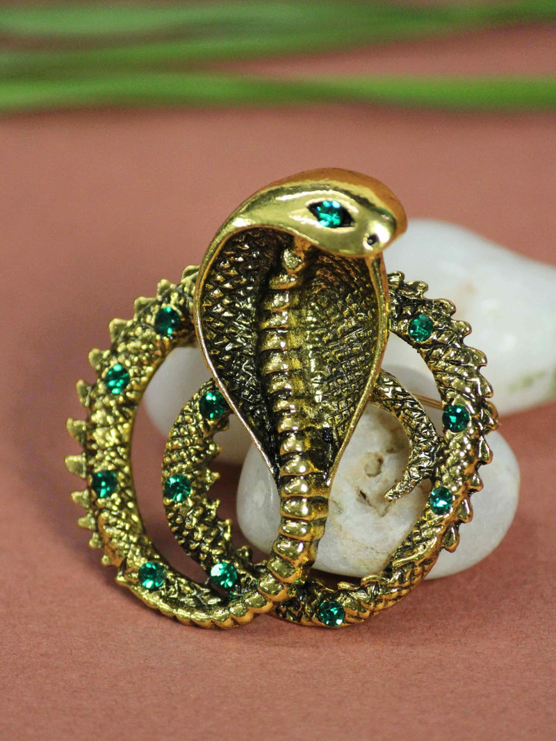 Bronze Metal Snake Brooch - TOSSIDO