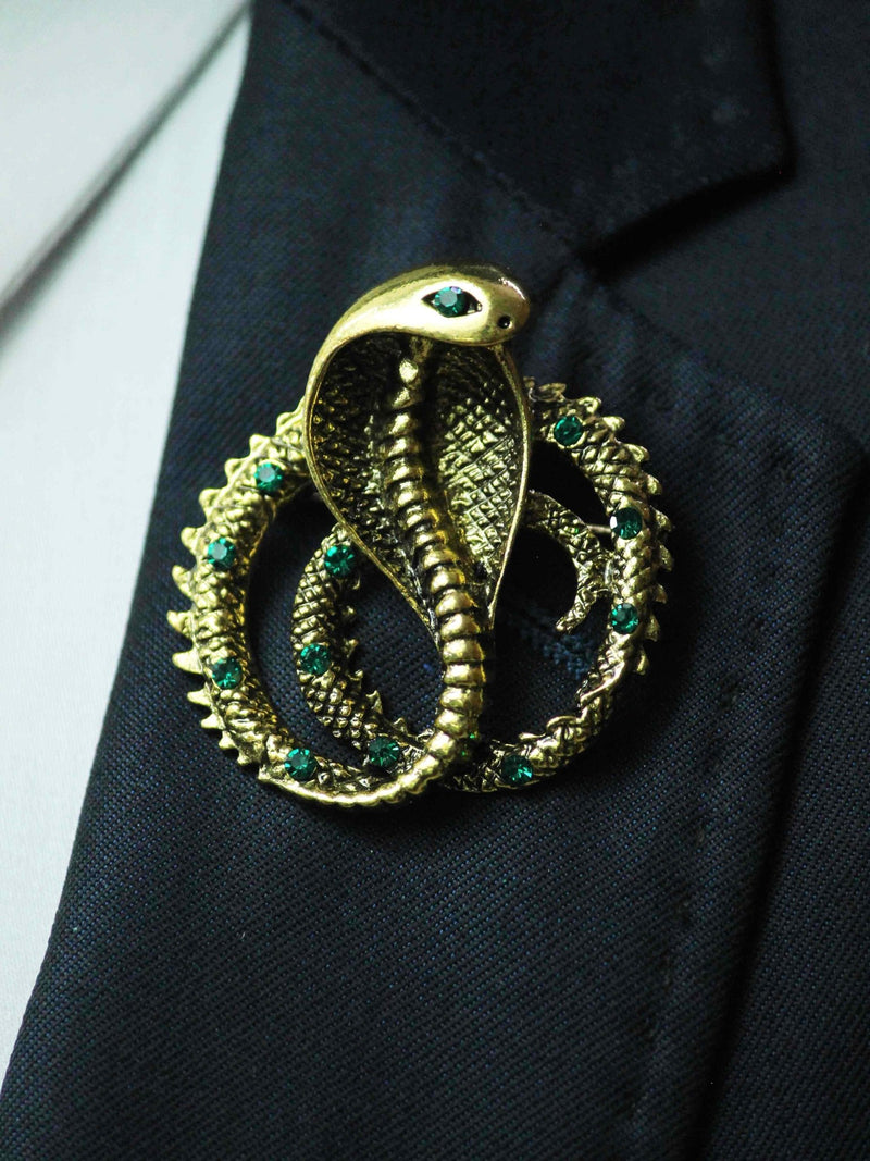 Bronze Metal Snake Brooch - TOSSIDO