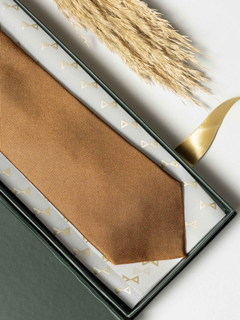 Bronze Pure Silk Necktie (Teflon Coated) - TOSSIDO
