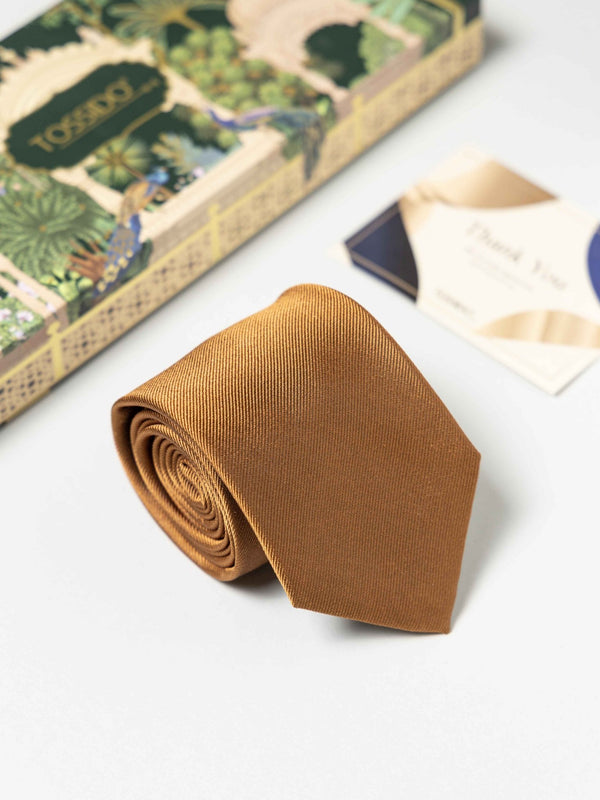 Bronze Pure Silk Necktie (Teflon Coated) - TOSSIDO