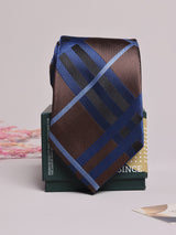 Brown & Blue Check Necktie
