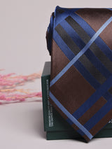 Brown & Blue Check Necktie