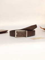 Brown Basket Weave No-Hole Men's Belt