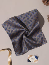 Brown & Blue Paisley Performance Silk™ Pocket Square - TOSSIDO