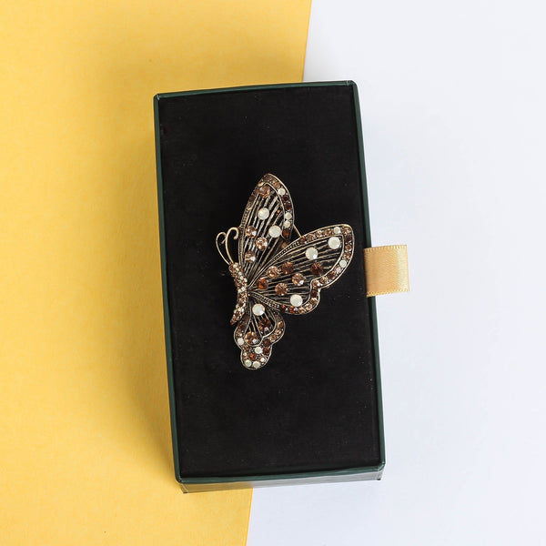 Brown Butterfly Brooch - TOSSIDO