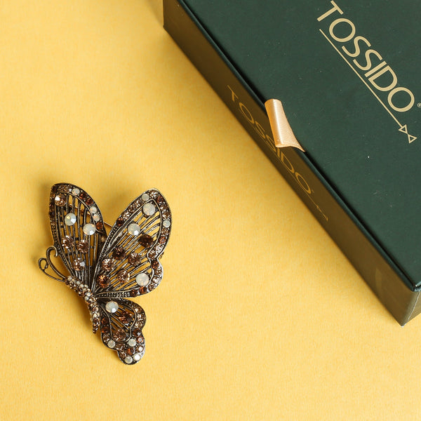 Brown Butterfly Brooch - TOSSIDO