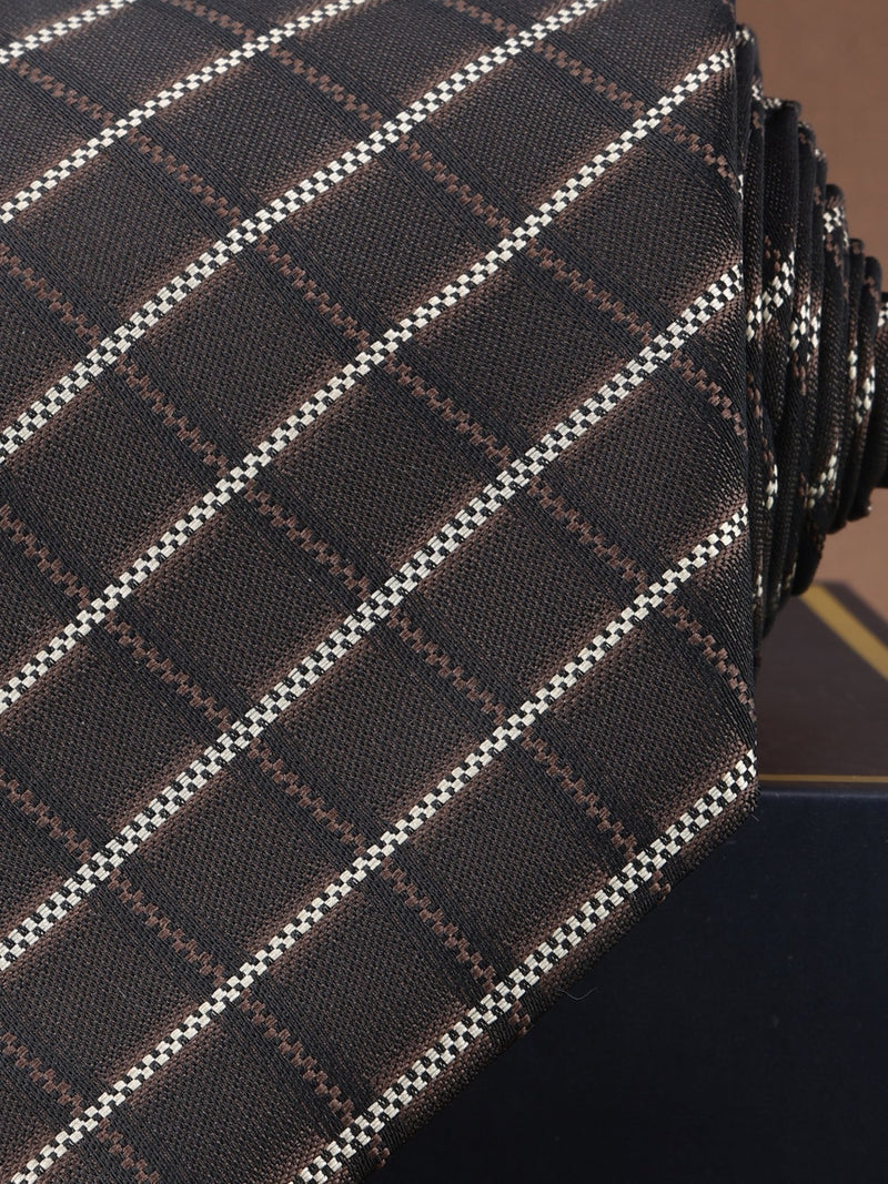 Brown Check Broad Necktie - TOSSIDO