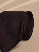 Brown Check Micro Fiber Necktie - TOSSIDO