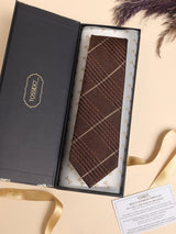 Brown Check Performance Silk™ Necktie - TOSSIDO