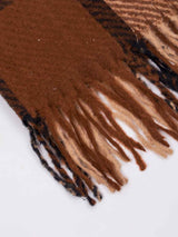 Brown Check Woolen Muffler - TOSSIDO