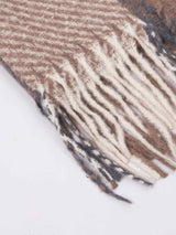 Brown Check Woolen Muffler - TOSSIDO