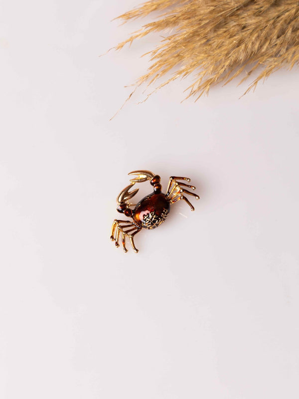Brown Crab Brooch - TOSSIDO