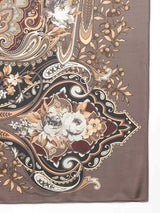 Brown Floral Scarf & Scarf Bag Set - TOSSIDO