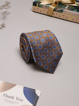 Brown Floral Woven Silk Necktie - TOSSIDO