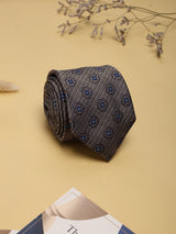 Brown Floral Woven Silk Necktie - TOSSIDO