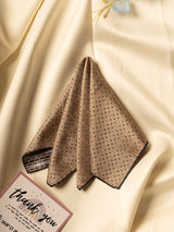 Brown Geometric Jacquard Pocket Square - TOSSIDO
