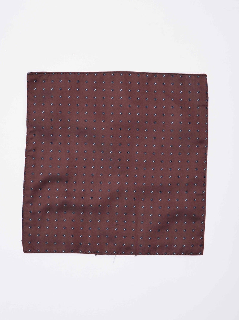 Brown Geometric Reversible Stole & Pocket Square Set - TOSSIDO