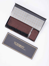 Brown Geometric Reversible Stole & Pocket Square Set - TOSSIDO