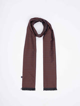 Brown Geometric Reversible Stole & Pocket Square Set - TOSSIDO