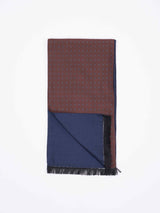 Brown Geometric Reversible Stole & Pocket Square Set - TOSSIDO