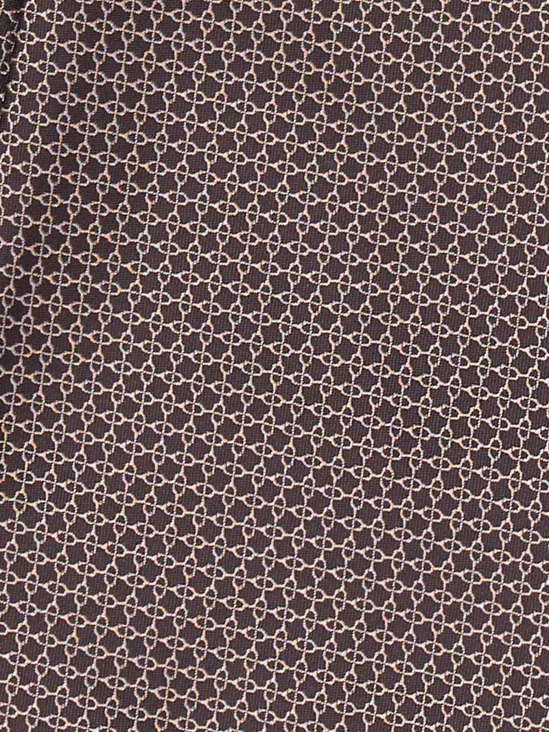 Brown Geometric Woven Cravat & Pocket Square Set - TOSSIDO