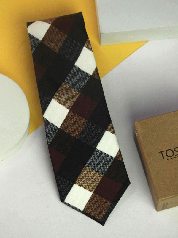 Brown Micro Fiber Necktie - TOSSIDO
