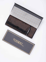 Brown Paisley Reversible Stole & Pocket Square Set - TOSSIDO