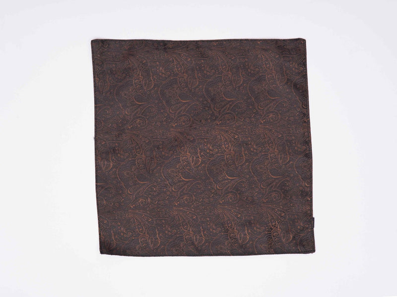 Brown Paisley Reversible Stole & Pocket Square Set - TOSSIDO