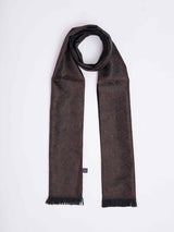 Brown Paisley Reversible Stole & Pocket Square Set - TOSSIDO
