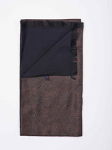 Brown Paisley Reversible Stole & Pocket Square Set - TOSSIDO
