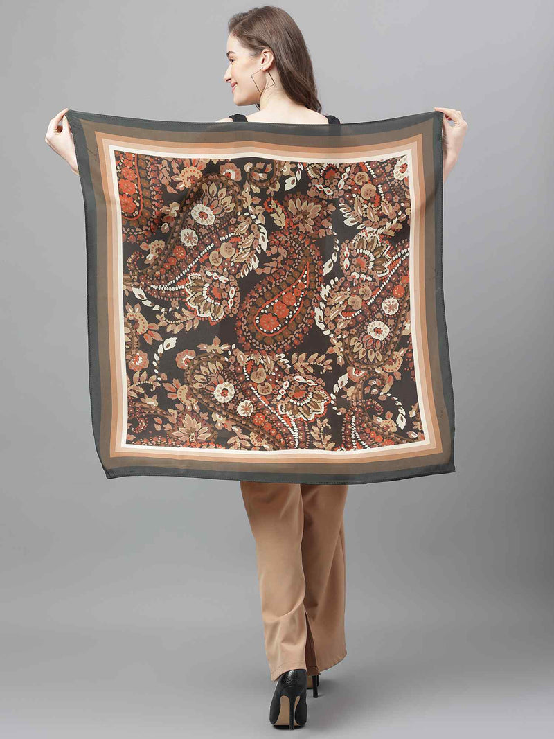 Brown Paisley Scarf & Scarf Bag Set - TOSSIDO