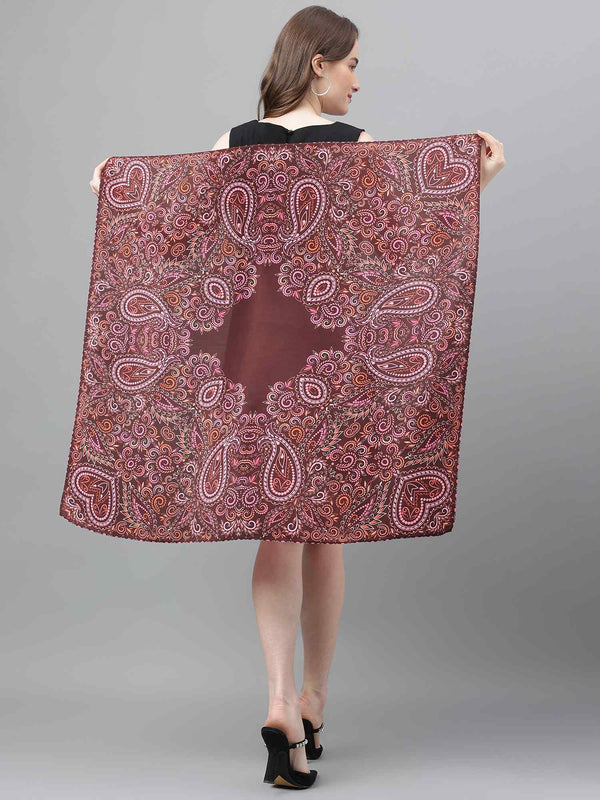 Brown Paisley Scarf & Scarf Bag Set - TOSSIDO