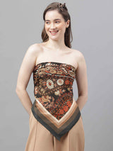 Brown Paisley Scarf & Scarf Bag Set - TOSSIDO