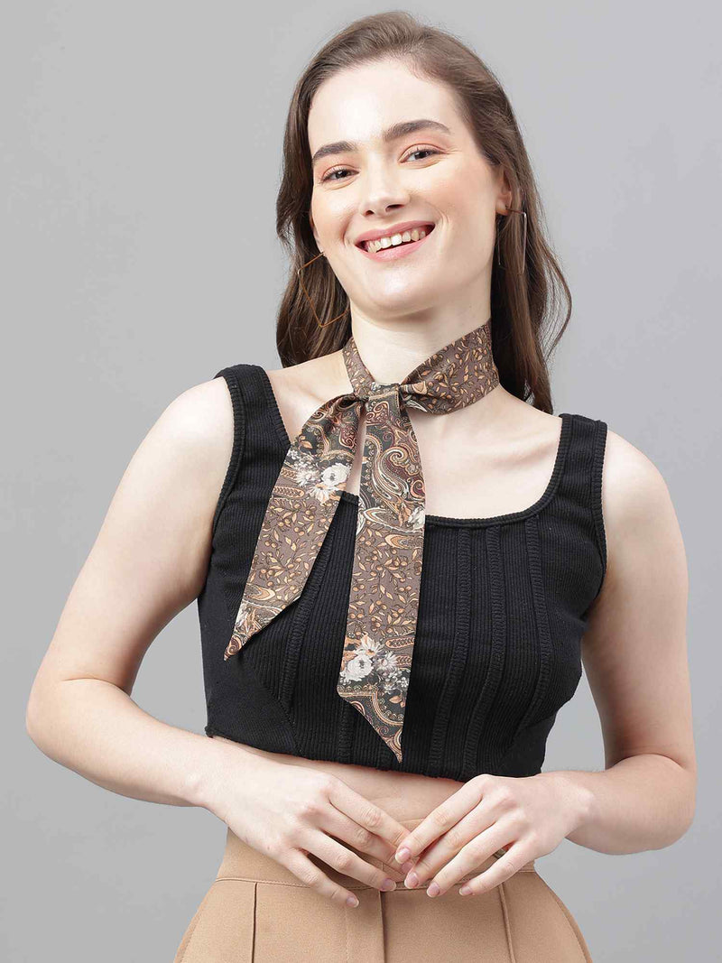 Brown Paisley Scarf & Scarf Bag Set - TOSSIDO