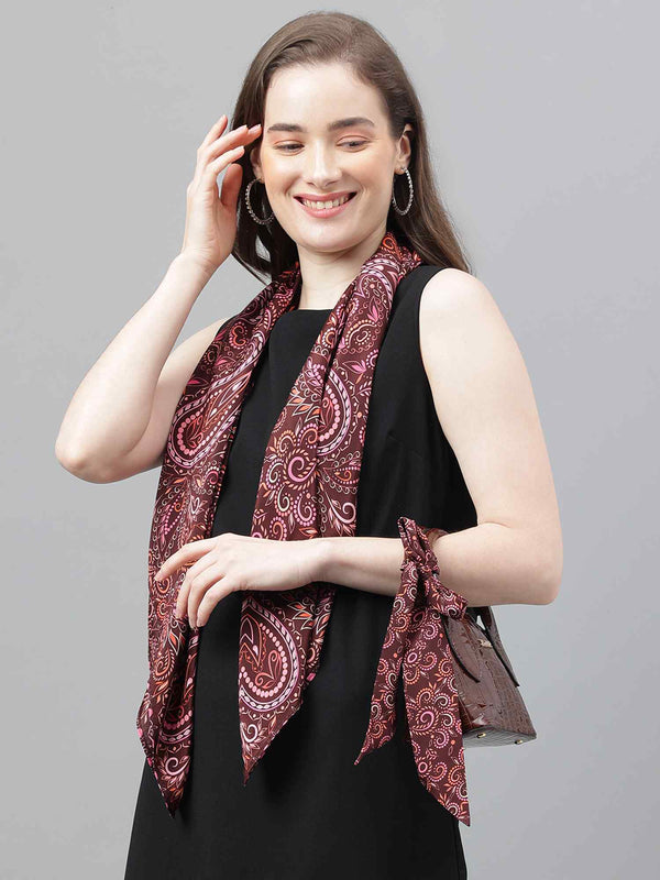 Brown Paisley Scarf & Scarf Bag Set - TOSSIDO
