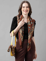 Brown Paisley Scarf & Scarf Bag Set - TOSSIDO