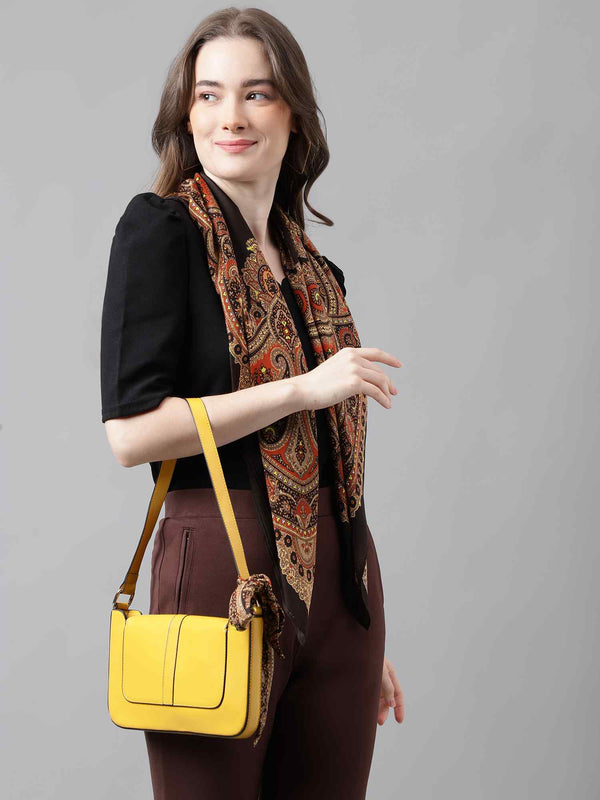 Brown Paisley Scarf & Scarf Bag Set - TOSSIDO