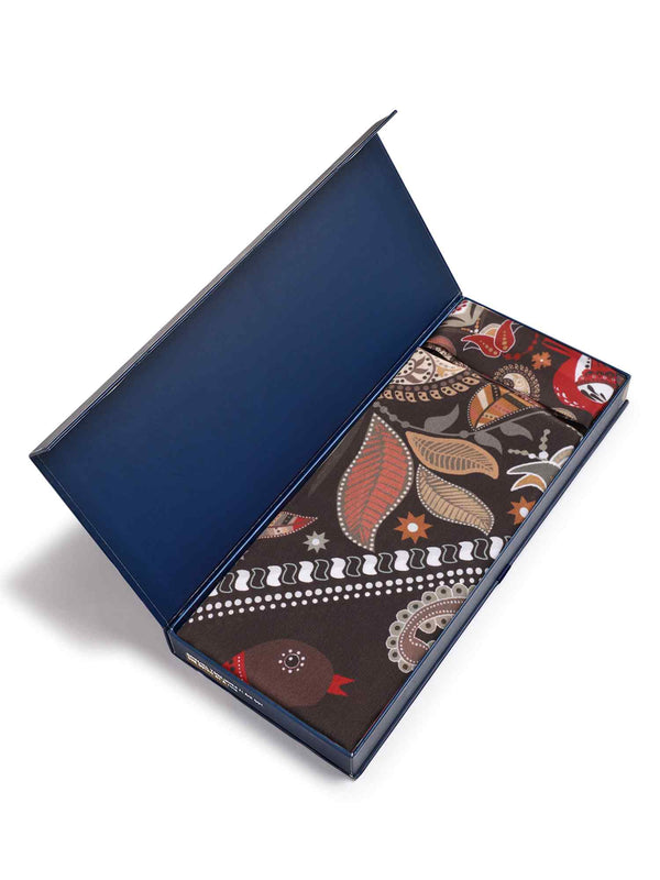 Brown Paisley Scarf & Scarf Bag Set - TOSSIDO