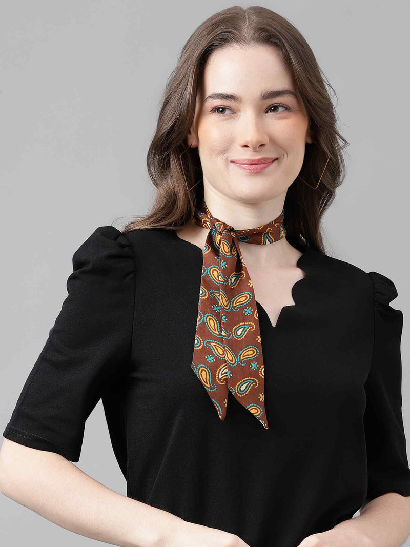 Brown Paisley Scarf & Scarf Bag Set - TOSSIDO