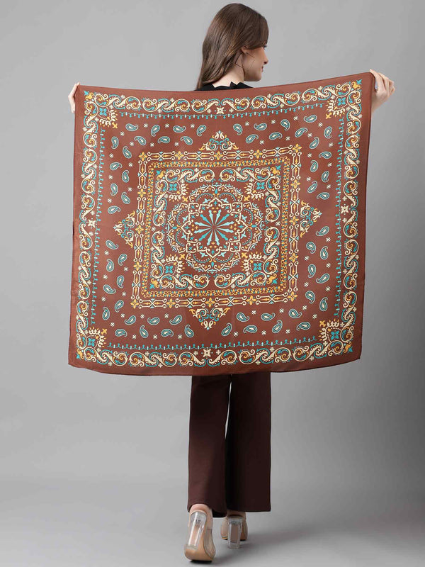 Brown Paisley Scarf & Scarf Bag Set - TOSSIDO