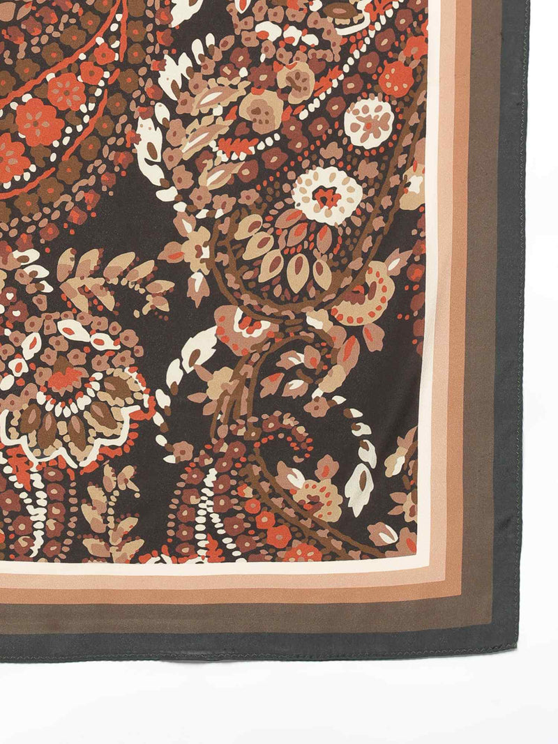 Brown Paisley Scarf & Scarf Bag Set - TOSSIDO