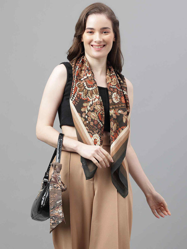 Brown Paisley Scarf & Scarf Bag Set - TOSSIDO