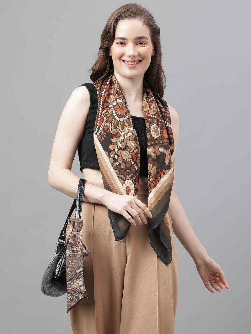Brown Paisley Scarf & Scarf Bag Set - TOSSIDO