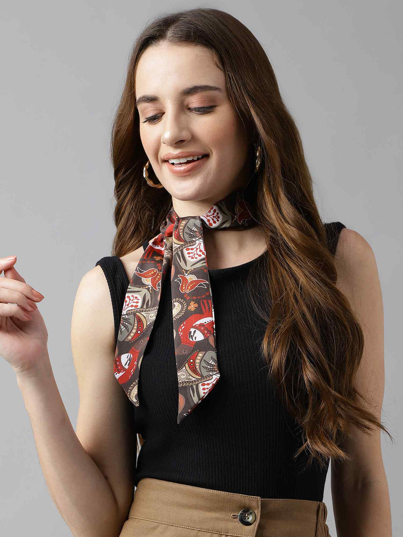 Brown Paisley Scarf & Scarf Bag Set - TOSSIDO