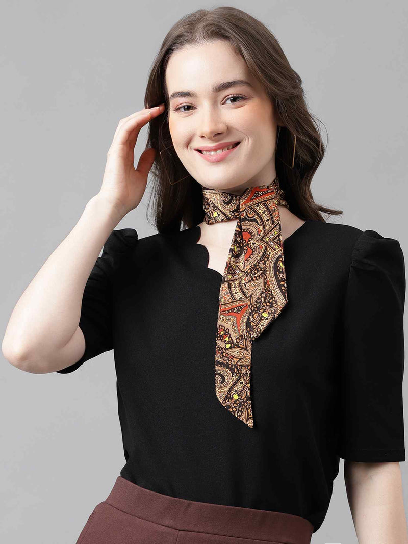 Brown Paisley Scarf & Scarf Bag Set - TOSSIDO