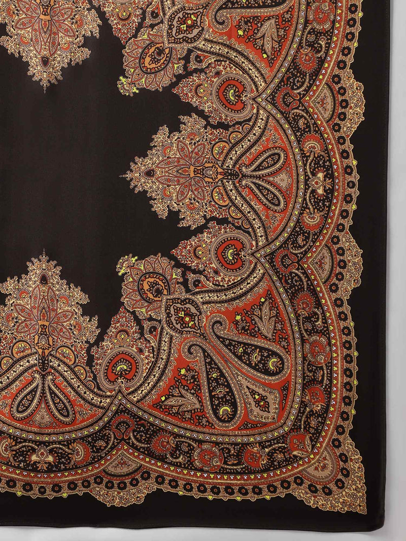Brown Paisley Scarf & Scarf Bag Set - TOSSIDO