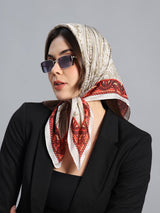 Brown Paisley Short Scarf - TOSSIDO