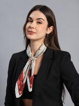 Brown Paisley Short Scarf - TOSSIDO