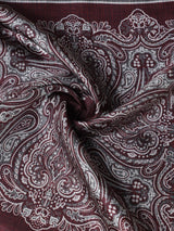 Brown Paisley Silk Pocket Square - TOSSIDO